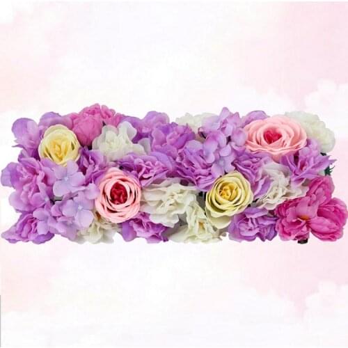 100cm Artificial Silk Rose Flower Wall Peony Hydrangea Arched Door Flower Decor Row Window T station wedding Party decoration