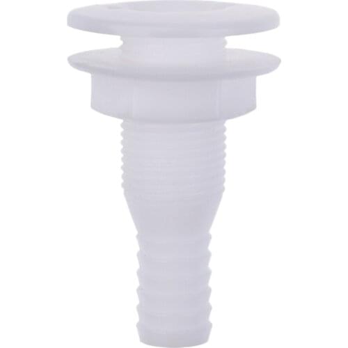 2 Pieces White Plastic Broad Flange Marien Boat Thru-Hull Bilge Pump and Aerator 3/4" Hose Fittings
