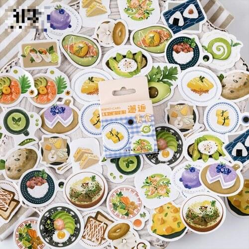 46sheets/set Sticker Set Food Series Diy Cute Stickers Ins Style Scrapbooking School Suppliers Stationery Art Supplies