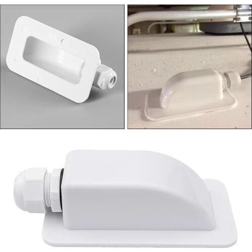 ABS Solar RV Yacht Stand Roof Duct Cable Entry Round Junction Box White