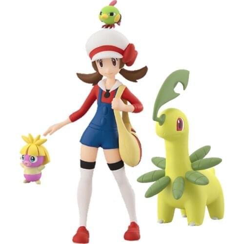 Bandai Limited Genuine Pokemon Pb 1/20 Scale World Action Figure KOTONE BAYLEAF NATY MUCHUL Lyra Chikorita Collection Model Toys