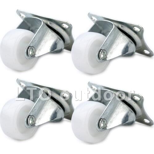 White PP Universal Caster Wheels Roller Appliances Market Cart Flatbed Truck Trolley Swivel Mute Wheels Furniture Hardware