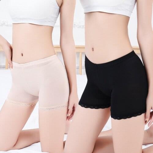 Large Safety Boyshorts Women Invisible Panties Sexy Underwear Female Modal Lace Bottom-up Pants 308a