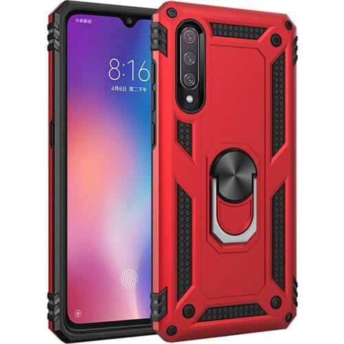 Shockproof Armor Kickstand Phone Case For Xiaomi 9 Finger Magnetic Ring Holder Anti-Fall Soft Edge Cover for Xiaomi 9 Phone Bag