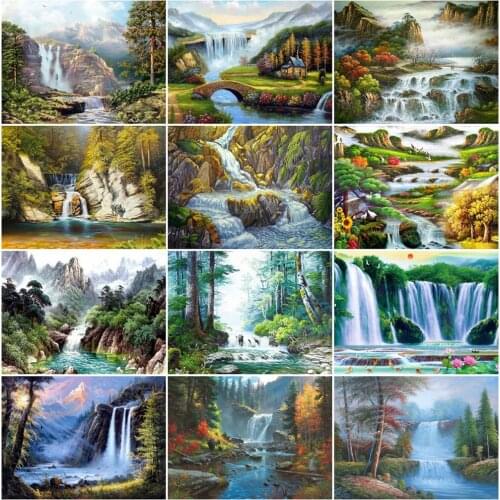 EverShine Diamond Painting Landscape Waterfall Full Square Diamond Embroidery Scenery Picture Of Rhinestones Crystal Mosaic Art