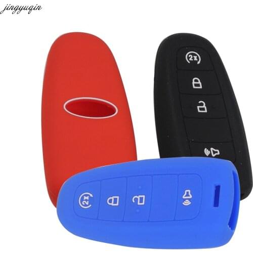 Jingyuqin 30pcs 4 Buttons Silicone Car Key Case For Ford C-Max Edge Escape Explorer Flex Focus Lincoln MKS MKT MKX