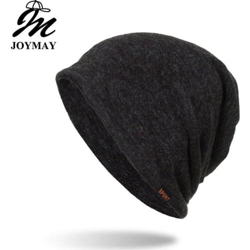 Joymay Winter Autumn Beanies Hat Unisex Solid color sport Warm Soft Skull Knitting Cap Hats Touca Gorro Caps For Men Women WM080
