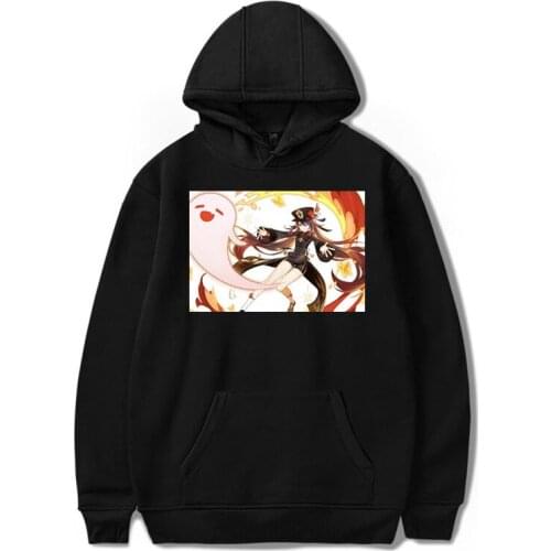 Kawaii Hoodie Aesthetic Loose Hu Tao cool Genshin Impact Clothes Harajuku Clothing Casual Streetwear Women Printed Sweatshirts