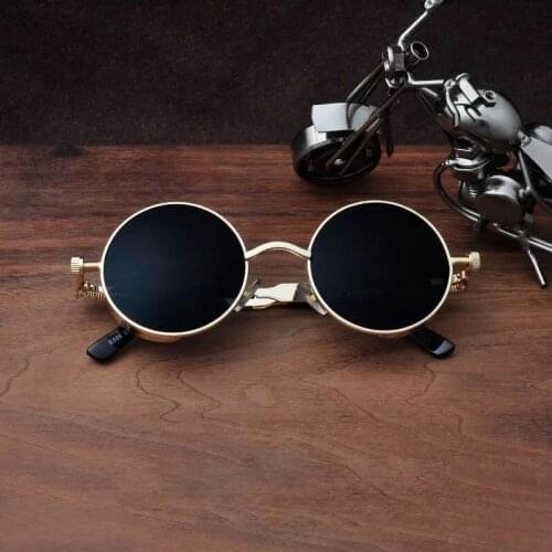 Classic Steampunk Sunglasses 2021 Men and Women Luxury Brand Retro Round Glasses Metal Glasses Fashion Sunglasses UV400
