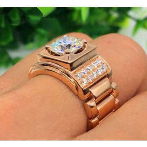Creative Watch Ring Shaped Two Tone Design Rings For Woman Wedding Ring With Jewelry