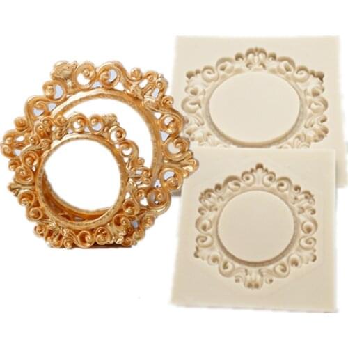 Photo Frame Lace Silicone Cake Mold Fondant Mold Cake Decorating Tools Chocolate Gmpaste Mould Cake Molds