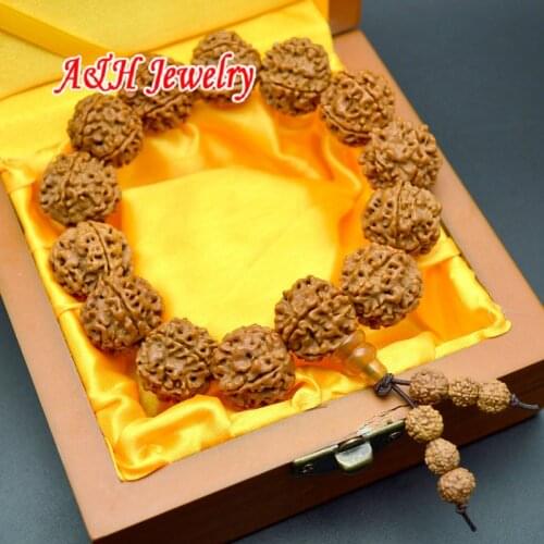 5pcs High Quality 18mm Rudraksha Fashion Men Prayer Mala Strand Bracelets Buddhism Jewelry