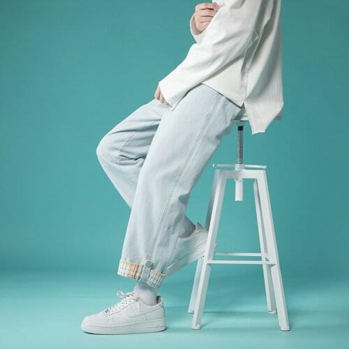 Wide Leg Jeans For Men Loose Baggy Pants Male Oversize Denim Trousers Hombre Pantalones Korean Style Autumn Streetwear 2021 New