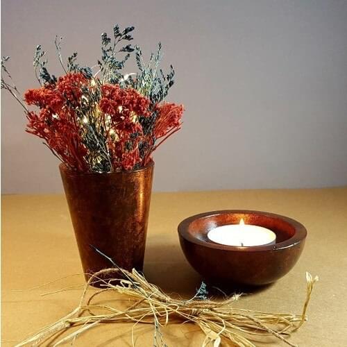 AYS Design Decorative Concrete Candle Holder Set 2'li