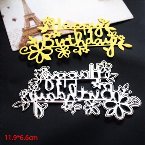 Letters Happy Birthday 2020 New Metal Cutting Dies DIY Scrapbooking Paper Photo Album Crafts Seal Punch Stencils