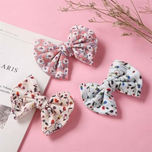 Oaoleer Big Bows Baby Hair Pin Long Tail Girls Floral Barrette For Children Cotton Barrette Kids School Girls Hair Accessories