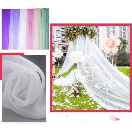 Wide 1.5 meter Mariage Yarn Tulle Sheer Crystal Organza Fabric Birthday Event Party for DIY Arches Chair Sashes Wedding Decor Wh