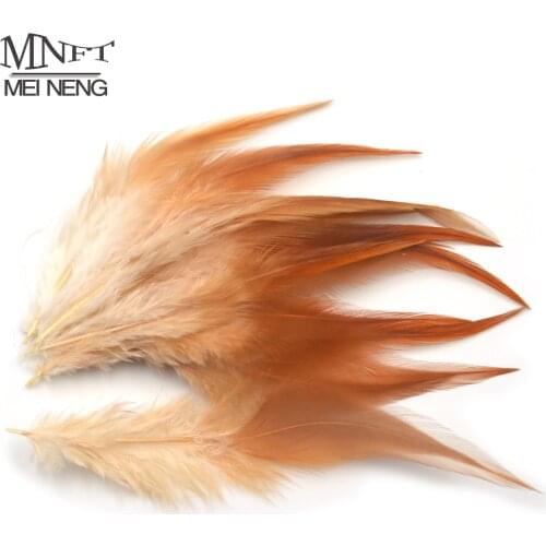 MNFT 50pcs/lot Ginger Color Pheasant Necks Feather Dun / Brown Hackle For Fly Tying Material Fly Fishing Flies Bugs Adam Lures