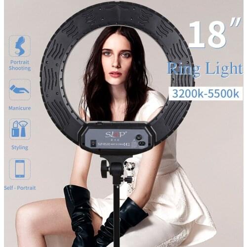 SLOJP 18 inch Ring Light Kit,LED Video Light Makeup Lamp, Tiktok Livestream Sell Goods Online,Selfie indoor working, (R520)