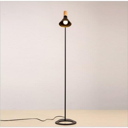 Modern Northern Europe Imitate Wood Grain Iron Art To Ground A Living Room Bedroom Bed Front Desk Black White Led Floor Lamp