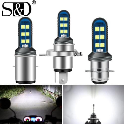 H4 LED Motorcycle Headlight Bulbs H6 BA20D Led P15D H6W Moto Lights Hi Lo beam Motorbike Fog Lamp DRL Lights 12V White