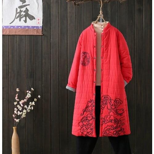 Traditional Chinese Clothing For Women Plus Size Modern Chinese Cheongsam Qipao Winter Cotton Chinese Oriental Dresses FF2536