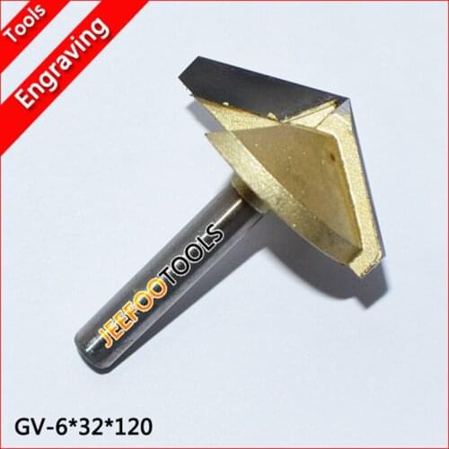 6*32*120degree V Shape Carbide Engraving , 3D Milling Cutters for Woodworking