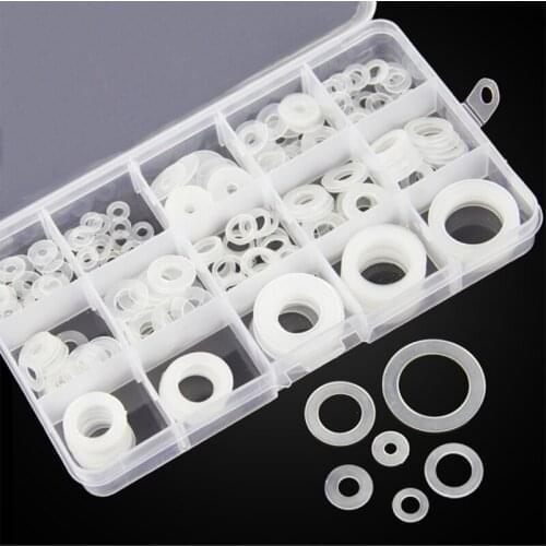 250pcs/lot White Nylon O Ring Gasket 15 Sizes Rubber Washer Auto Air Conditioner Gasket Seals Assortment with O Rings Kit
