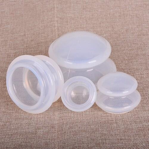 FDA vacuum suction cupping silicone cups 4 pcs moisture absorbing anti cellulite silicone massage cupping cups