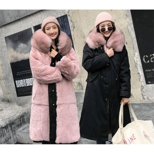 2020 Women Waterproof Parka Real Fur Coat Winter Jacket Women Natural Raccoon Fox Fur Collar Hood Thick Liner Outerwear X-Long