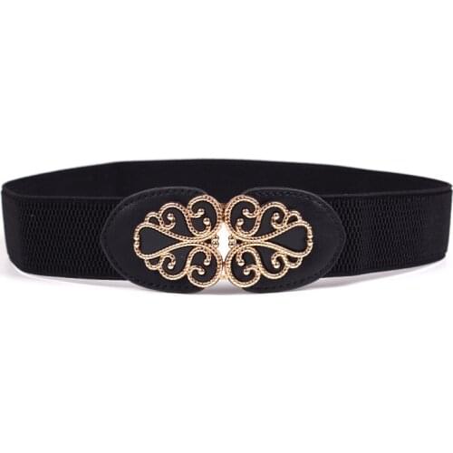 Wide Elastic Stretch Cummerbunds strap for women fashion metal buckle ladies Dress belt corset WaistBand Decoration Accesoories