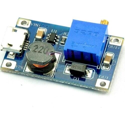 2000pcs DC-DC 2V-24V to 5/9/12/28V Boost Step-Up Power Module Micro USB Input 2A Voltage Converter