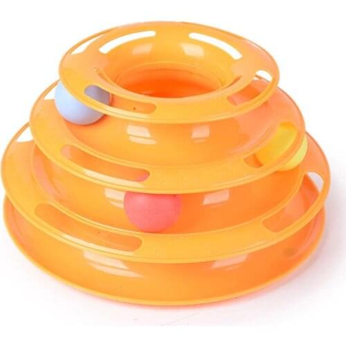 3Layers Funny Cat Toys Crazy Ball Disk Anti-slip Interactive Amusement Plate Triple Turntable Play Disc Small Pet Toy For Kitten