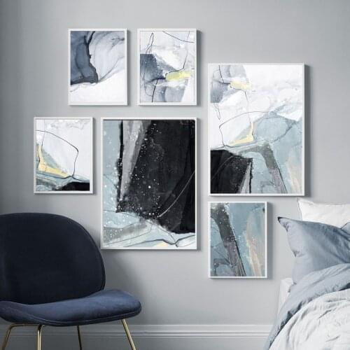 Abstract Color block line Fluid art Print Wall Art Canvas Painting Nordic Posters And Prints Wall Pictures For Living Room Decor