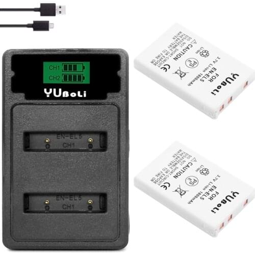 4pcs 1800mah EN-EL5 ENEL5 En El5 Battery + USB dual charger For Nikon Camera Coolpix P80 P90 P100 P500 P510 P520 camera