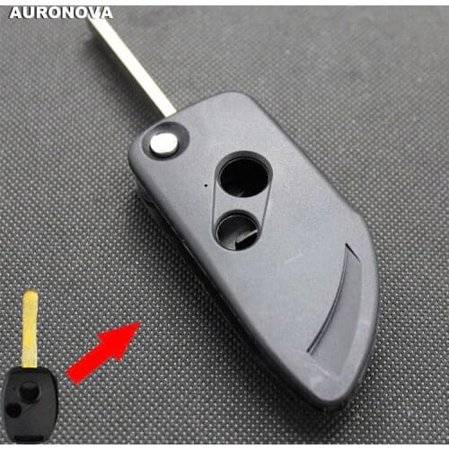 AURONOVA New Upgrade Flip Folding Key Shell for Honda Accord City Fit Odyssey 2 Buttons Remote Car Key Case