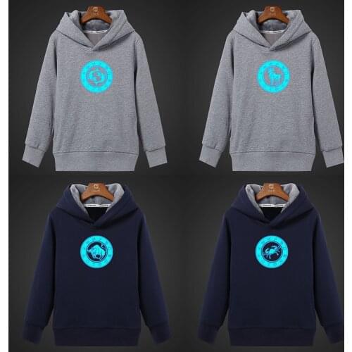 Twelve Constellations Virgo Scorpio Fluorescent Luminous Girls Hoodies Winter Hooded Casual Coat Unisex Tops Womens Sweatshirt