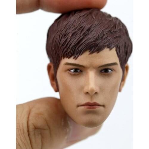 1/6 Hair-planting Saint Monk Head Carving Handsome Guy with Calm Expression and Eyes Open Series F 12'' Action Figure Toy Model