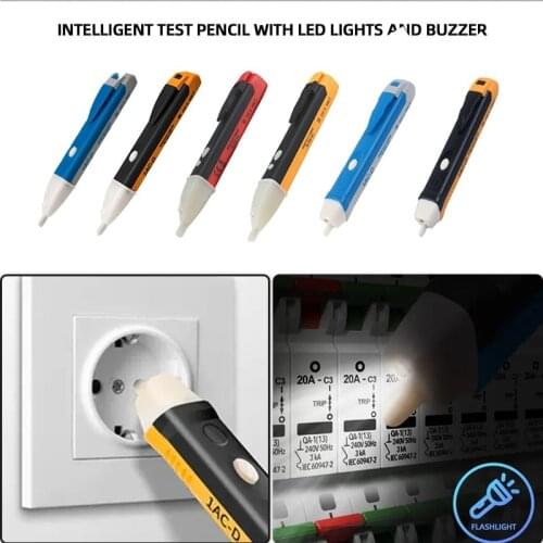 Electric indicator 90-1000V Non-Contact Socket Wall AC Power Outlet Voltage Detector Sensor Tester Pen LED light AC 110V-220V