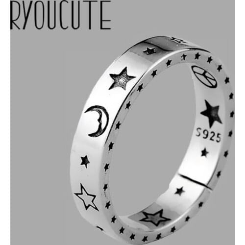 Fashion Female Moon Star Finger Rings For Women Lover Wedding Jewelry Party Trendy Statement Rings Wholesale