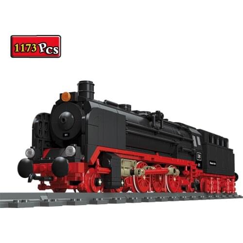 City Train Series European Classic Type 01 Passenger Steam Train MOC Model Building Blocks Bricks Toys Christmas Gifts