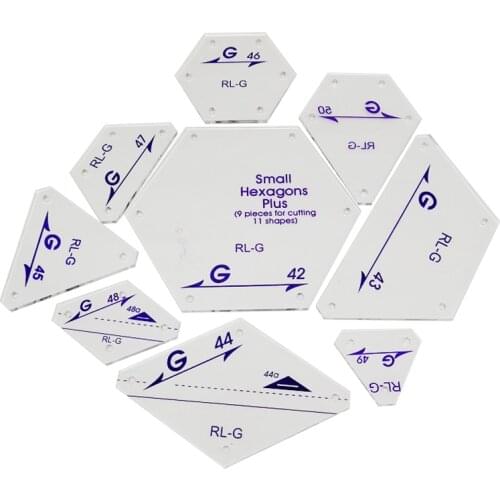 Sewing Ruler Patchwork Template 9 Pleces For Cutting 11 Shapes #RL-G