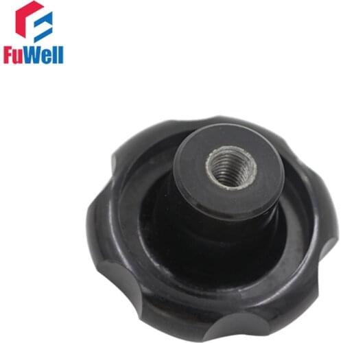 M16 x 100mm Female Thread Lobe Knob Handle Machine Replacement M16 Thread 100mm Head Diameter Corrugated Knob