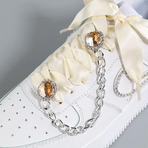 Trend All-match Shoe Charms for Nike Air Force 1 DIY Colorful Rhinestone Sneakers Chain Decoration Luxury Fashion New Shoe Chain