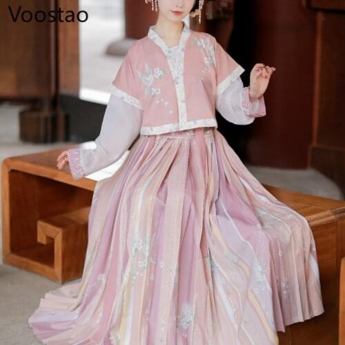 Chinese Style Hanfu Dress Traditional Dance Costumes Women Elegant Tang Dynasty Princess Clothing Oriental Fairy Dresses Outfit