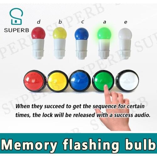 Real life room escape prop Memory flashing bulb Memory buttons Christmas blubs escape room puzzle from SUPERB adventurer game