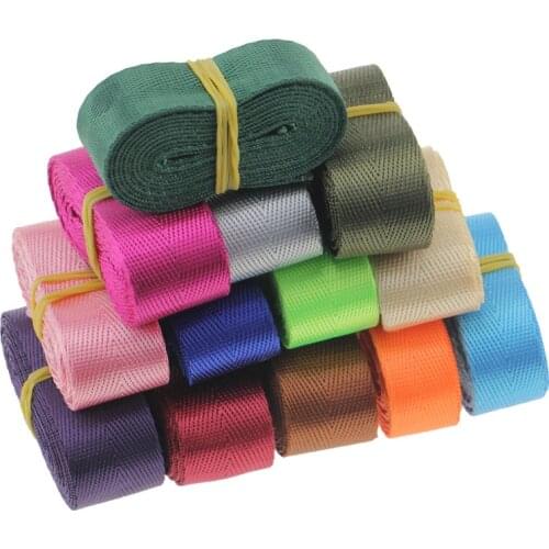 25/38mm Color Backpack With Encrypted Braided Rope Soft Smooth Polyester Nylon Webbing Binding Ribbon Cord Pet Clothing DIY Belt