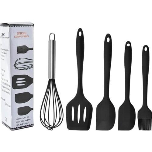 Silicone Cooking Utensils 5Pcs Kitchen Utensil Set Mixing Baking Tools with Storage Box kitchen accessories cake tools