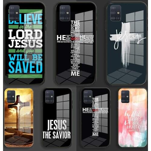 Christianity Love Jesus Soft Silicone Glass Case For Samsung Galaxy A10 A20 A30 A40 A50 A70 A31 A51 A71 Balck Cover
