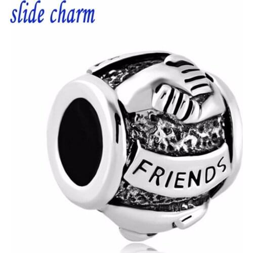 Slide charm Free shipping Christmas gifts do not look evil monkey beads fit Pandora bracelet charm bracelets and jewelry